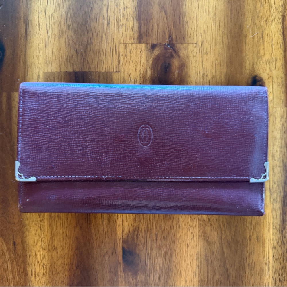 Cartier Burgundy Leather Clutch